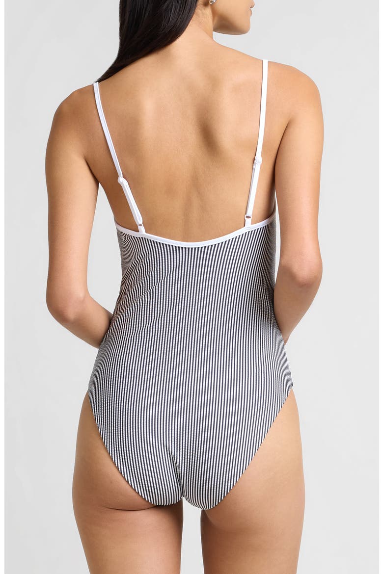 Soleil One-Piece Swimsuit, Alternate, color, NOIR NAVY/ WHITE