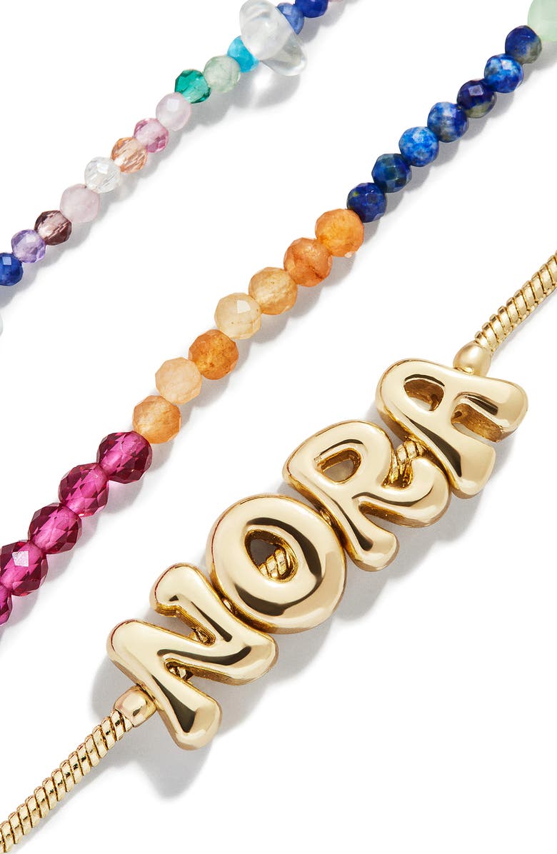 BaubleBar Rowan Semiprecious Custom Layered Bracelet, Alternate, color, Gold Multi