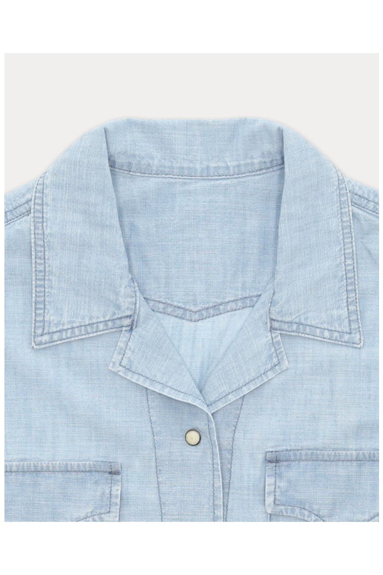 Berthe Chambray Shirt, Alternate, color, Bleach Wash