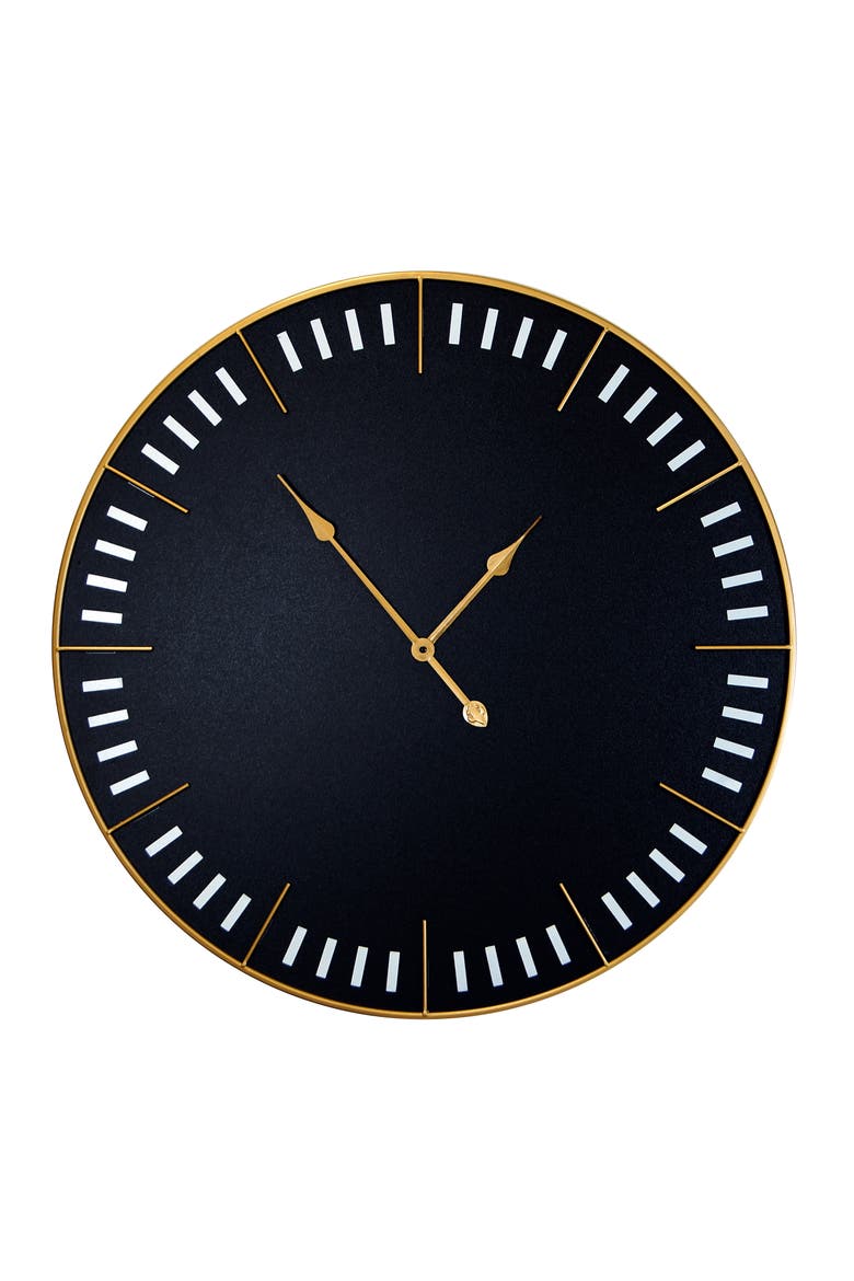 Metal 15 in. Wall Clock, Main, color, Black