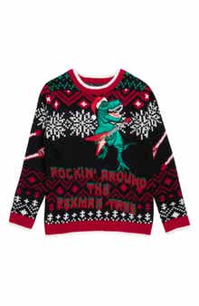 Kids' Holiday Rockstar Rex Sweater