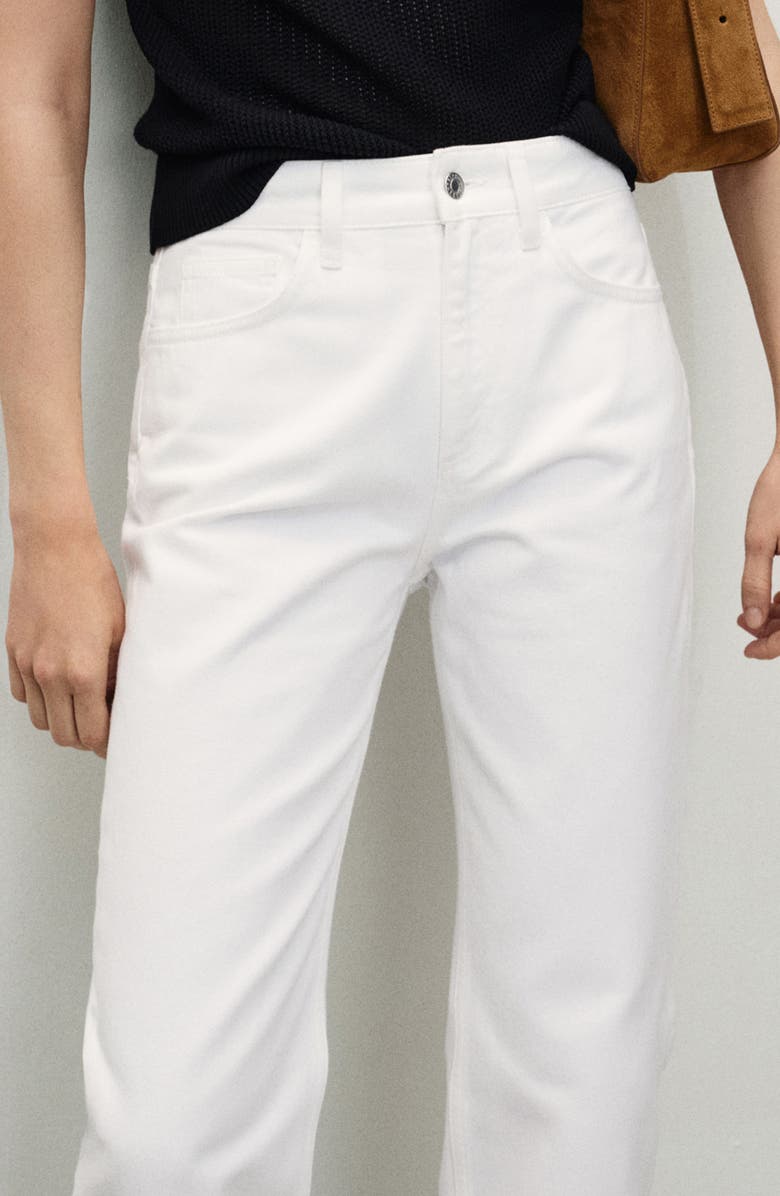 MANGO Matilda Mid Rise Straight Leg Jeans, Alternate, color, White