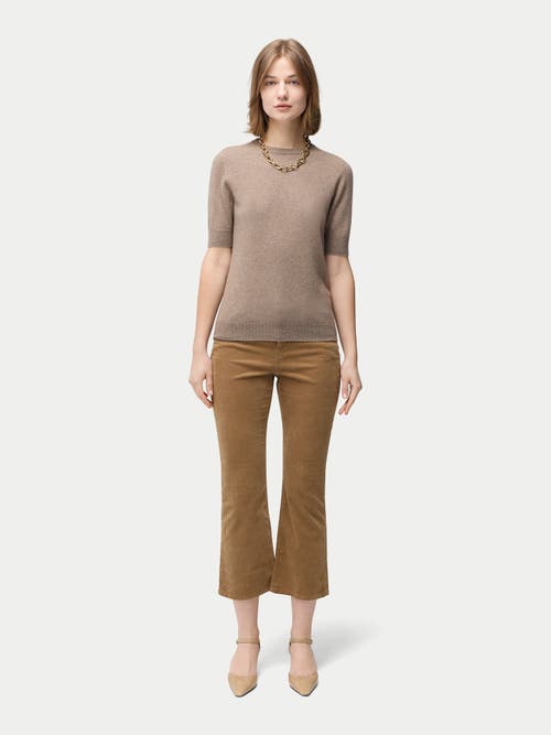 Gobi Mongolian Cashmere Crew Neck Cashmere Top In Taupe