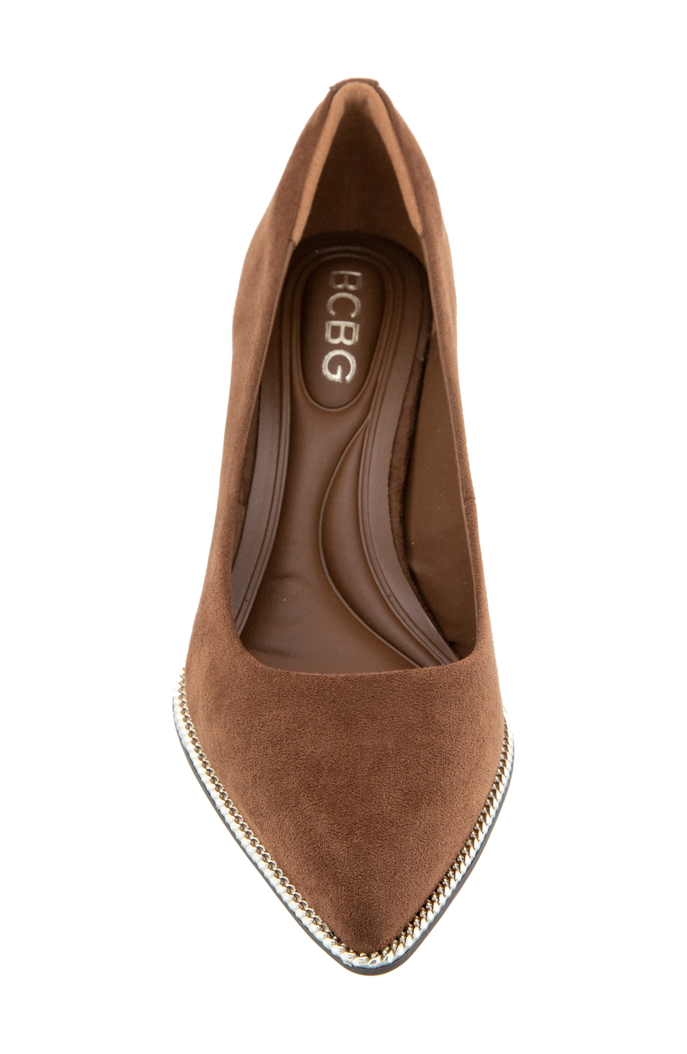 Clara Chain Pointed Toe Pump, Alternate, color, DARK BROWN