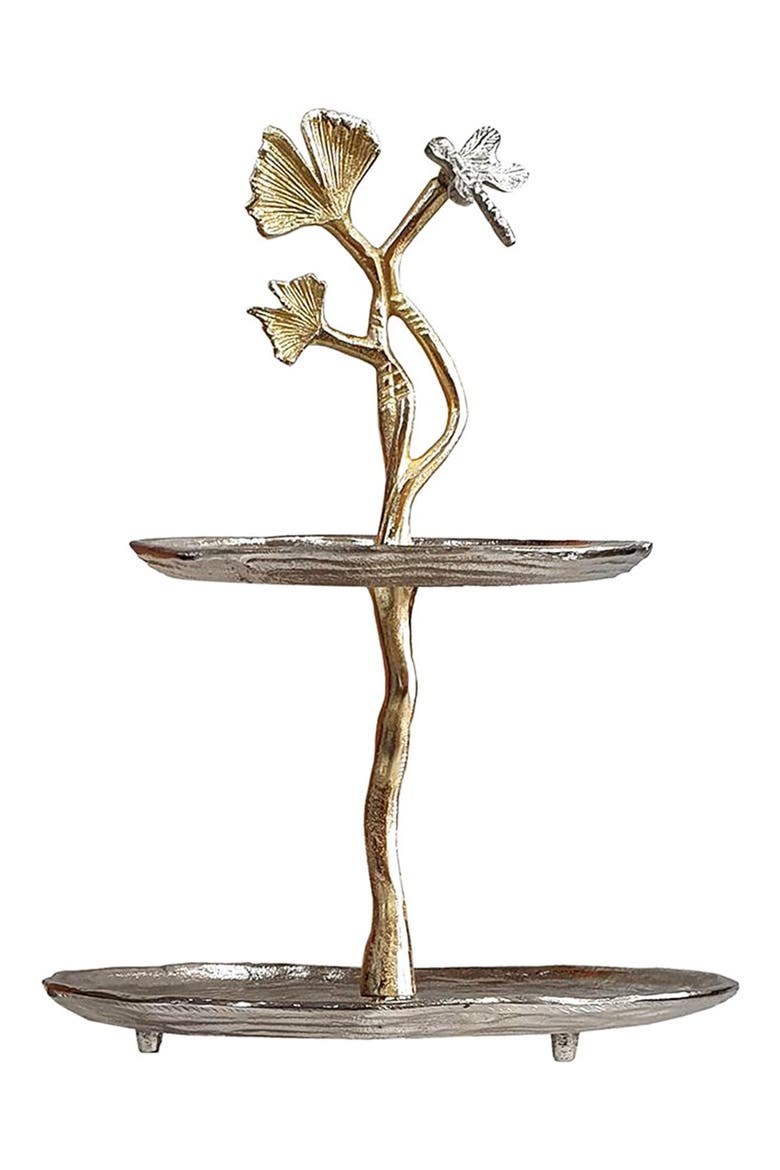 Cherry Blossom Tiered Serving Stand, Main, color, GOLD