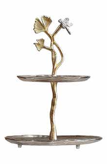 A & B Home Cherry Blossom Tiered Serving Stand