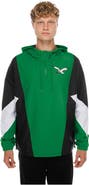 New Era Men's New Era  Kelly Green Philadelphia Eagles Quarter-Zip Windbreaker Jacket