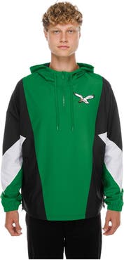 New Era Men's New Era Kelly Green Philadelphia Eagles Quarter-Zip Windbreaker Jacket
