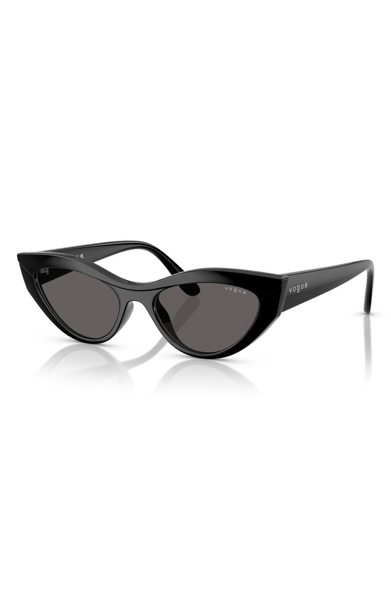 VOGUE 52mm Polarized Cat Eye Sunglasses, Alternate, color, Black