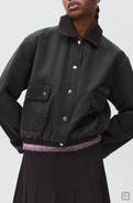 MANGO TEEN Corduroy Collar Cotton Blend Bomber Jacket