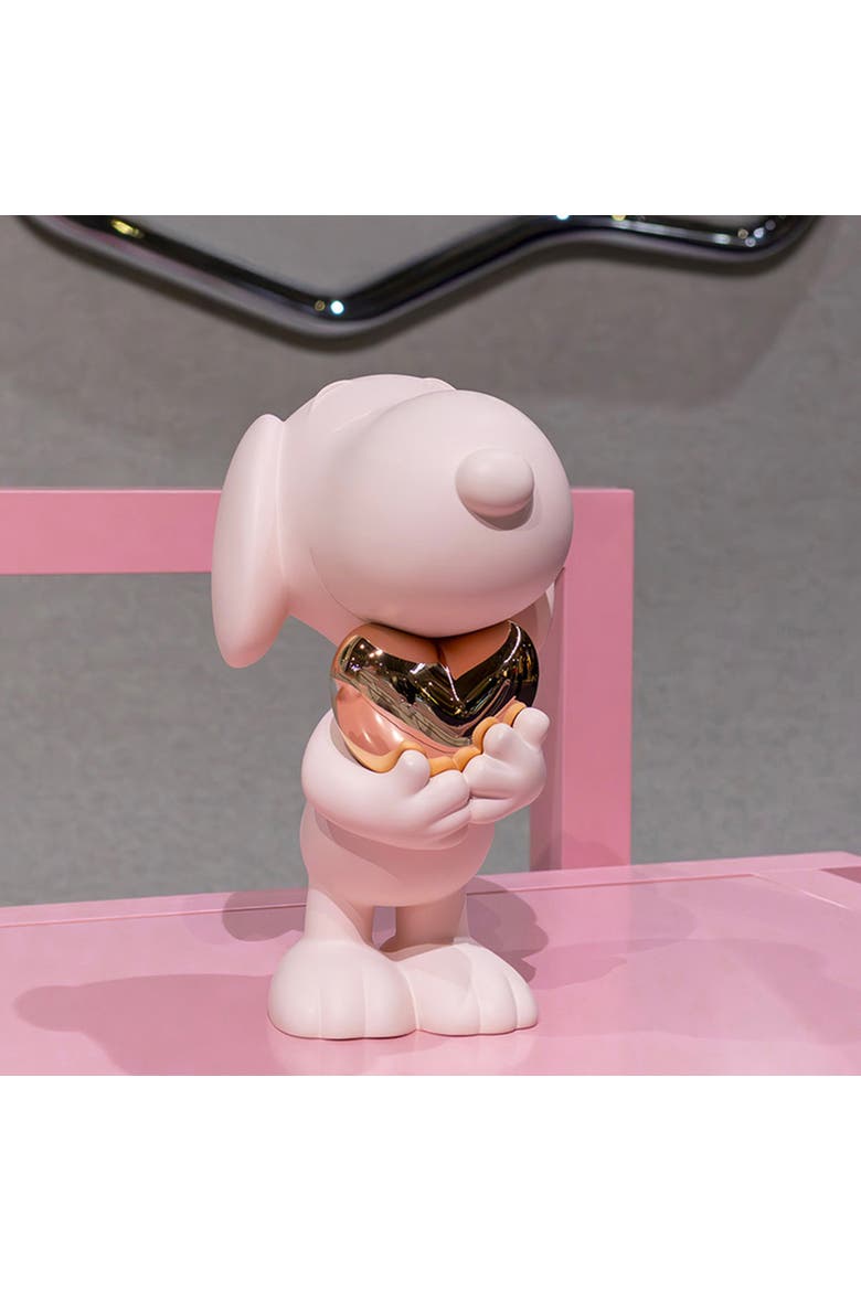 Snoopy Heart Figurine, Alternate, color, Pink / Gold