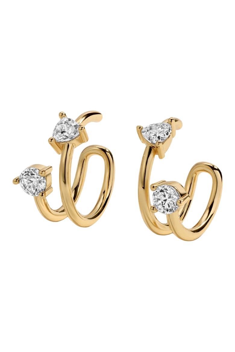 Eraz Set of 2 Ear Cuffs, Main, color, GOLD