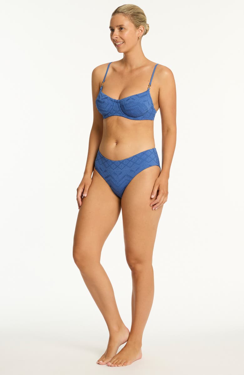 Sea Level Toscana Underwire Balconette Bikini Top, Alternate, color, Denim Blue