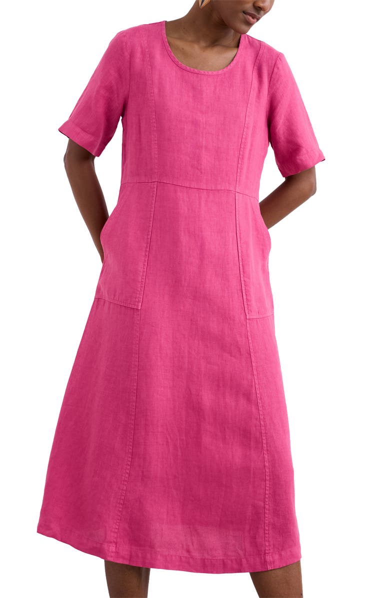 Seasalt Cornwall Grass Wave Linen Midi Dress, Main, color,