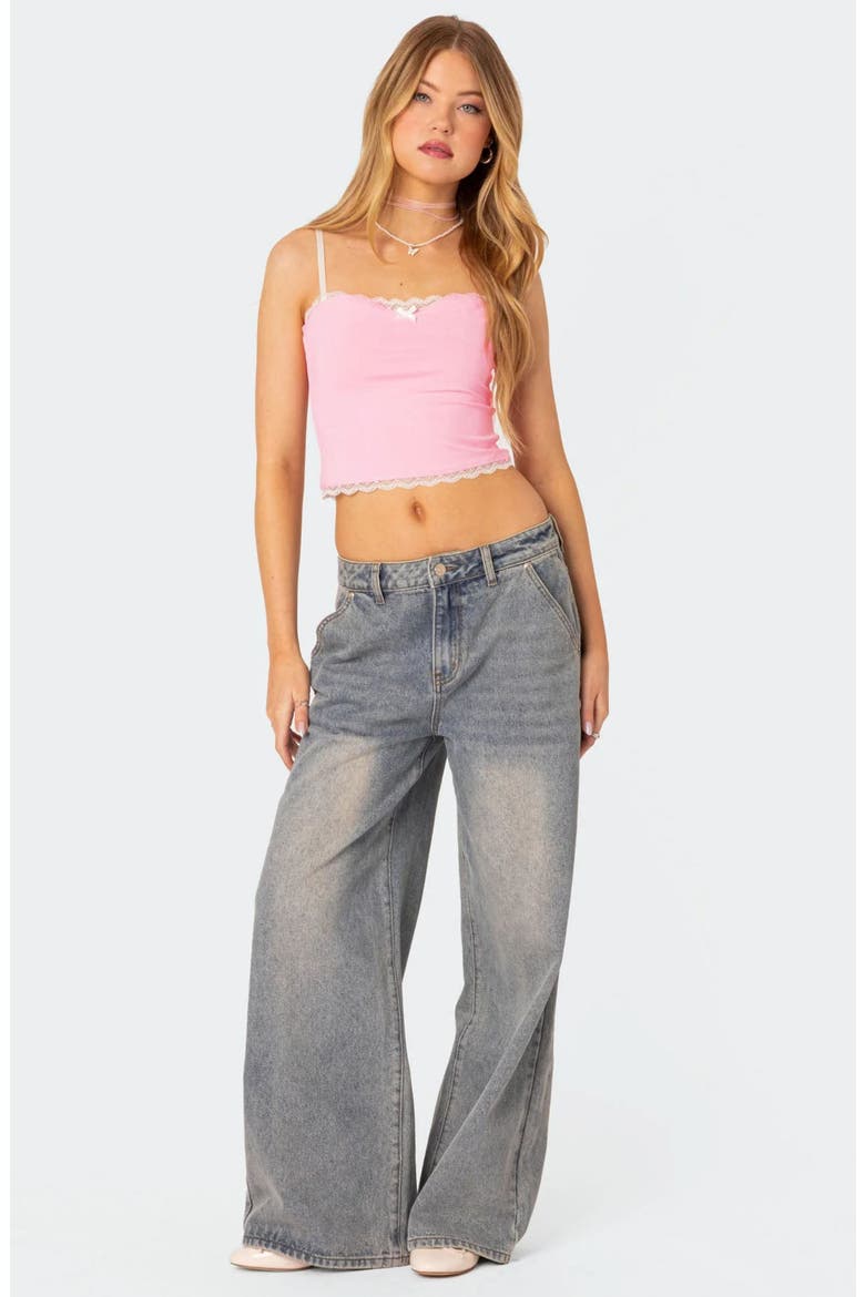 Alara Lace Trim Crop Camisole, Alternate, color, PINK