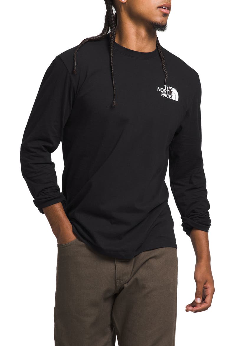 Long Sleeve NSE Box Logo Graphic T-Shirt, Main, color, TNF BLACK/ PHOTO REAL