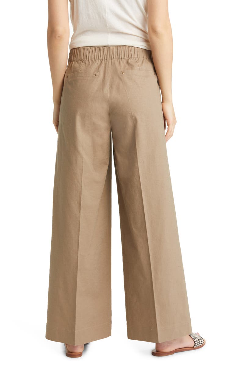 Wit & Wisdom High Waist Wide Leg Linen Blend Pants, Alternate, color,