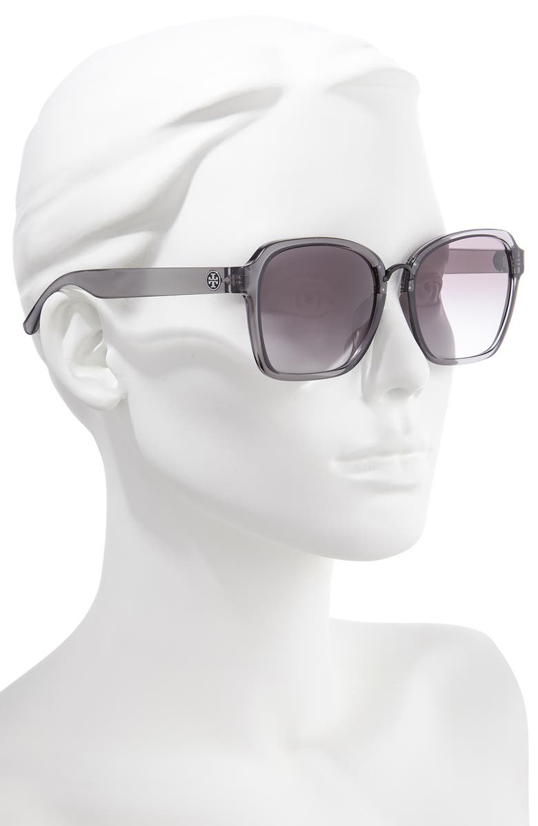 Tory Burch 57mm Gradient Square Sunglasses, Alternate, color, 