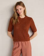 Haven Well Within Organic Cotton Linen Pointelle Short Sleeve Sweater