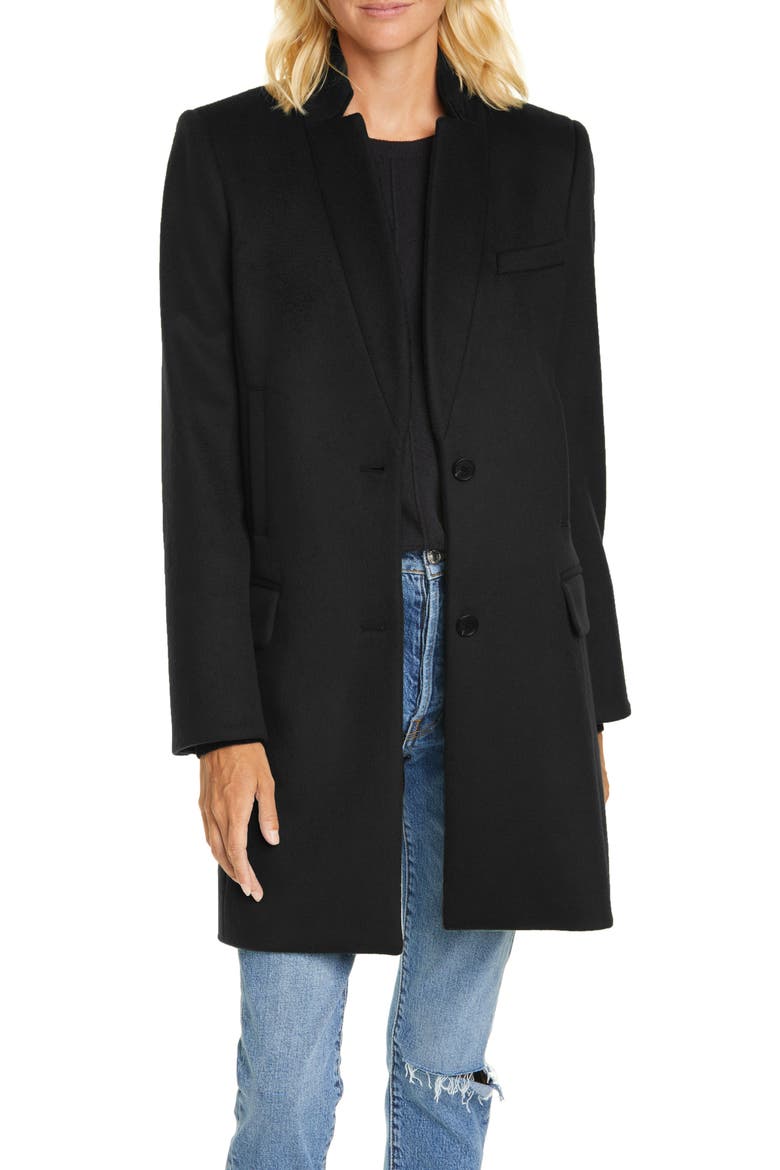 Wool Blend Car Coat, Main, color, BLACK