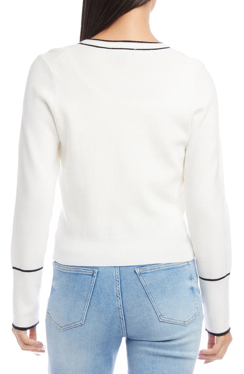 Karen Kane Contrast Trim Cardigan, Alternate, color,