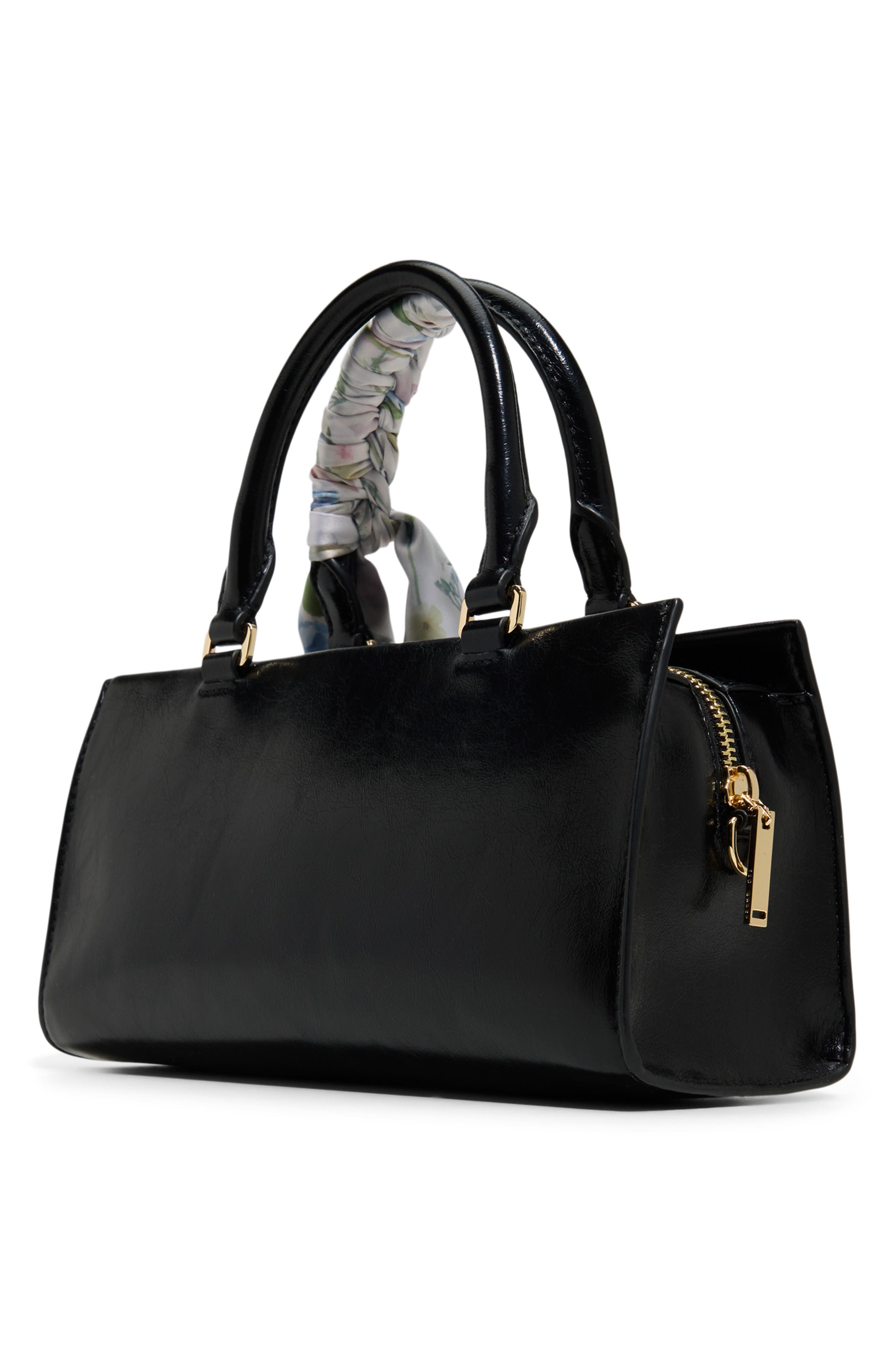 Farah Faux Leather Handbag, Alternate, color, BLACK