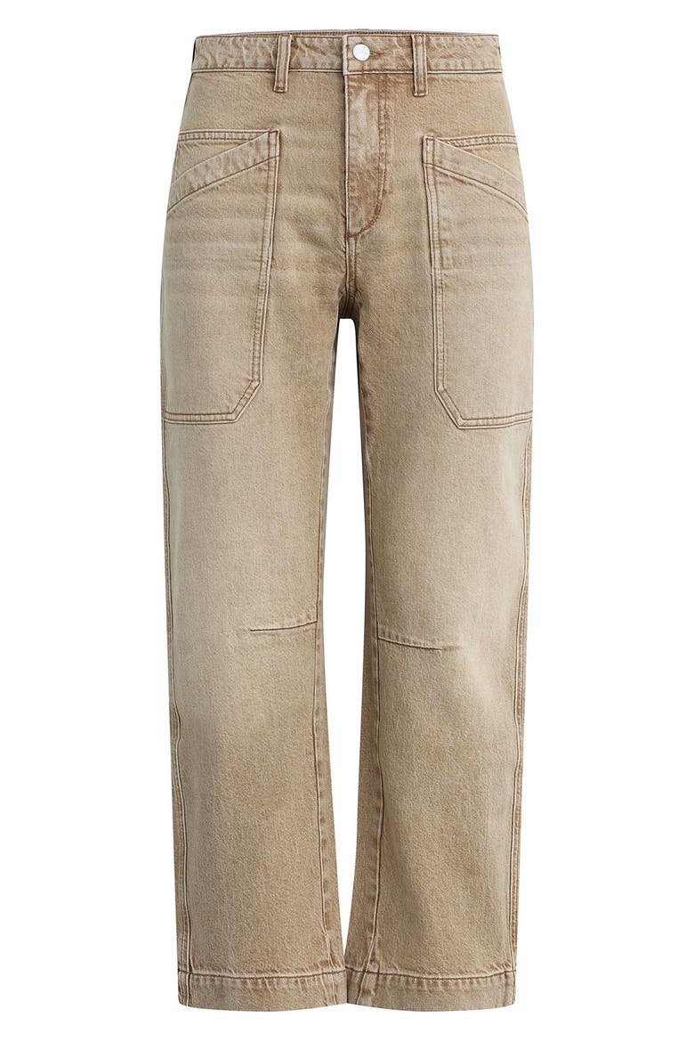 The Double Pocket Barrel Leg Ankle Jeans, Alternate, color, WASHED TANNIN