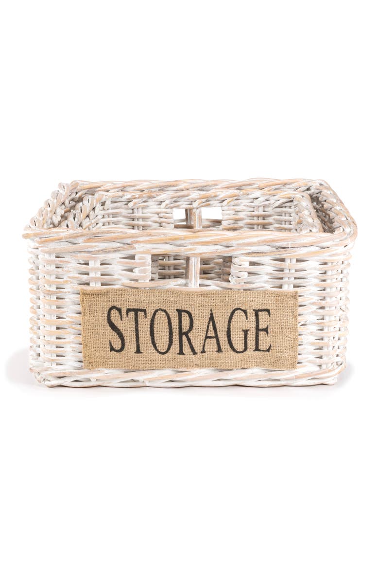 HAPPIMESS Reed Southwestern Hand-Woven Rattan Nesting Baskets with Handles, Alternate, color, White Wash/Kubu Gray