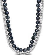 DELMAR 7.5-8mm Cultured Freshwater Pearl & Sterling Silver Curb Chain Necklace