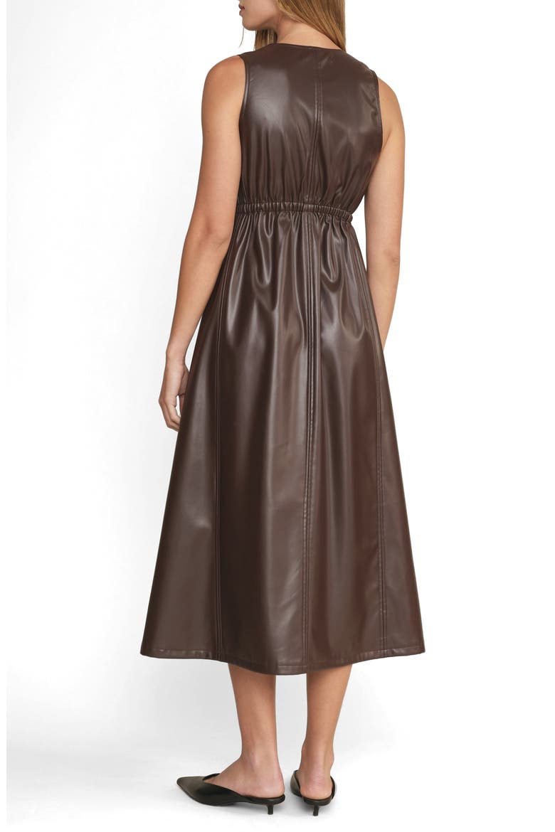 Dominic Faux Leather Maxi Dress, Alternate, color, WINE