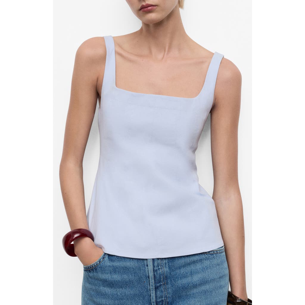 Mango Sleeveles Corset Tank In White