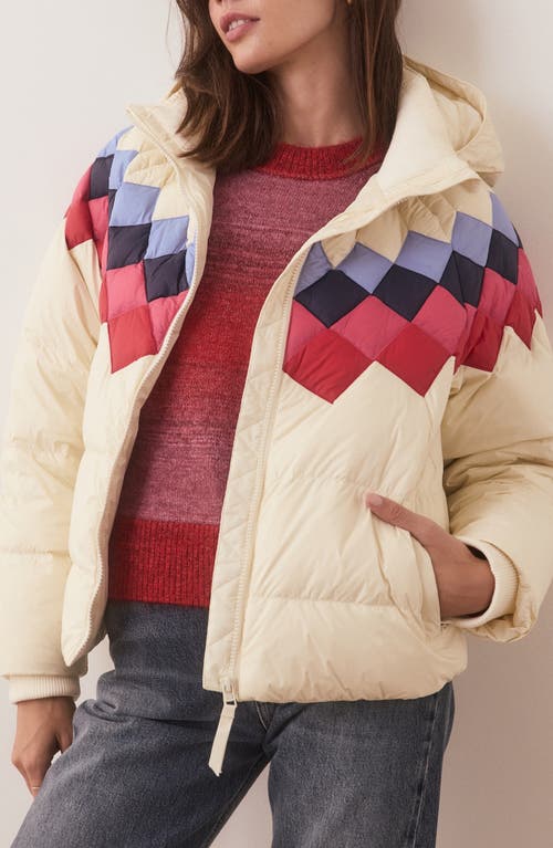 Marine Layer Archive Sierra Hooded Puffer Jacket in Antique White 