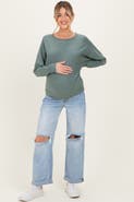 PinkBlush Open Knee Cuffed Boyfriend Fit Maternity Jeans