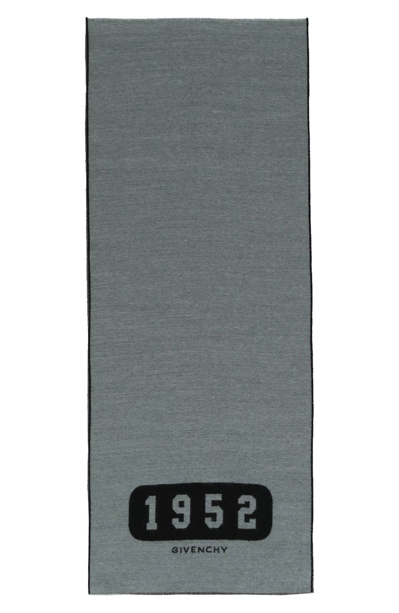 Givenchy College Reversible Muffler Scarf, Main, color, Grey
