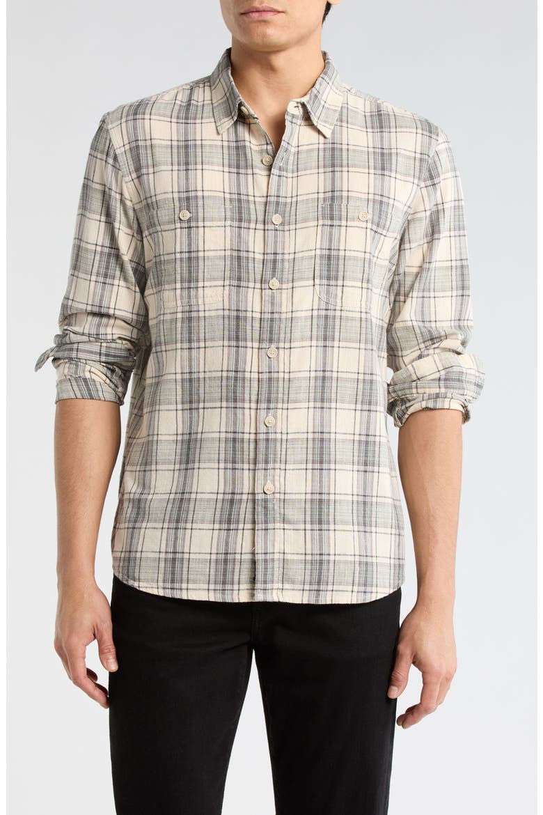 Plaid Work Shirt, Main, color, NATURAL MULTI PLAID