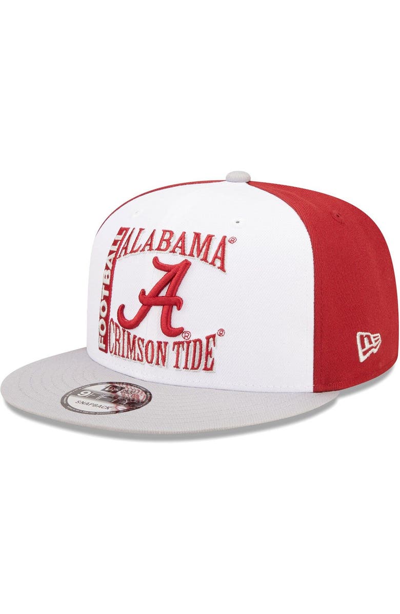 New Era Men's New Era White/Crimson Alabama Crimson Tide Retro Sport 9FIFTY Snapback Hat, Main, color,