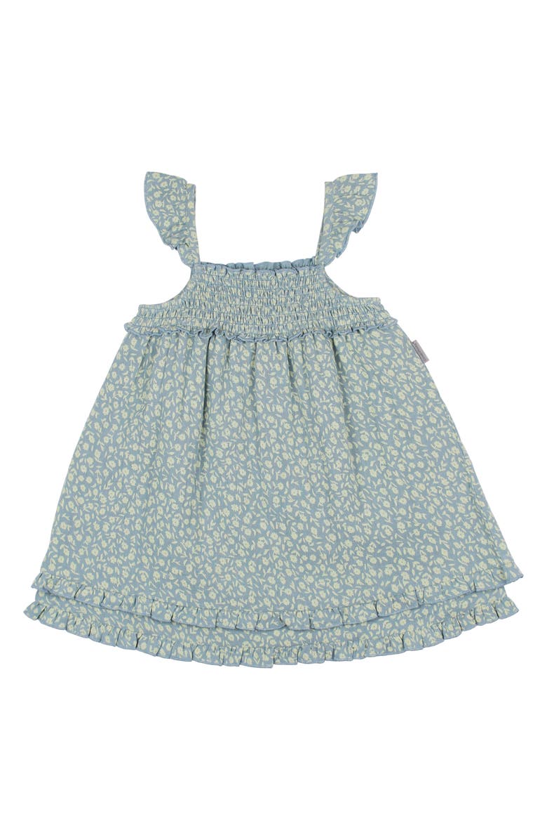 L'ovedbaby Organic Cotton Muslin Dress, Main, color, Lagoon Floral