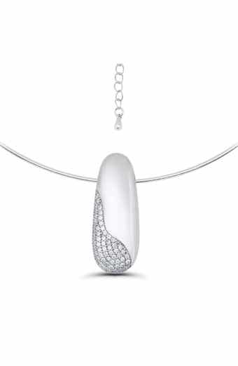 Cubic Zirconia Pavé Pendant Collar Necklace