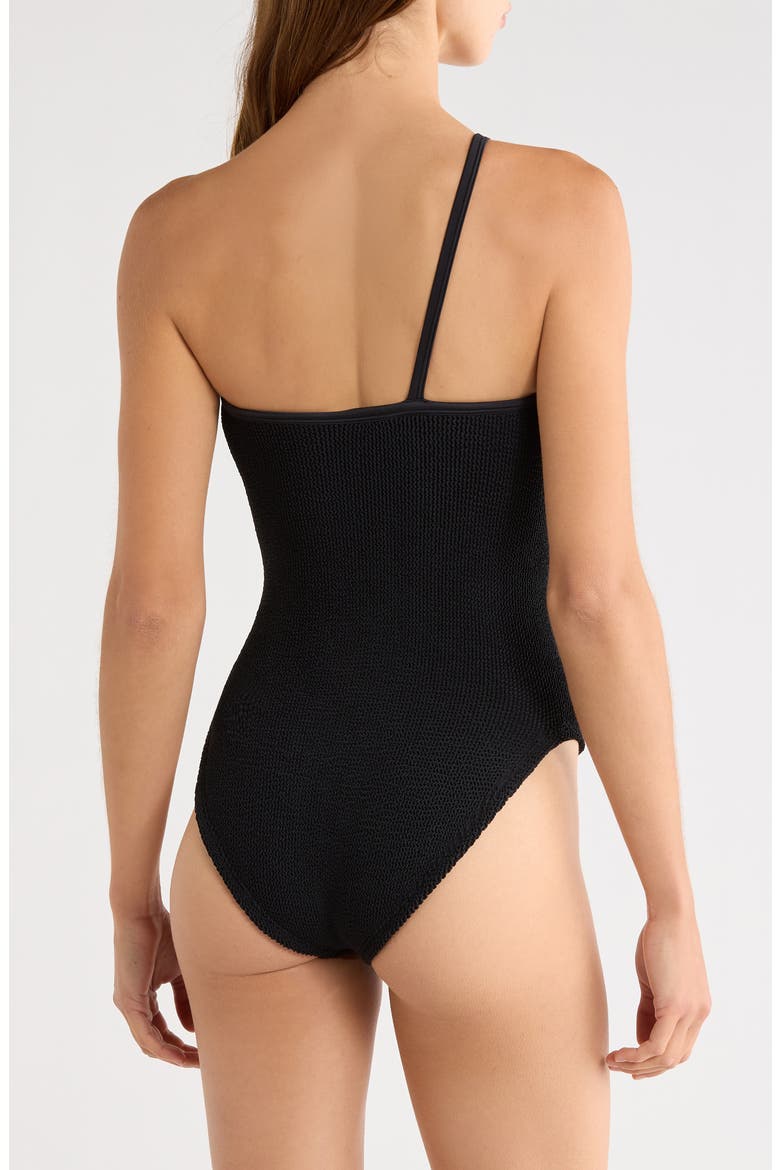 Clara One-Shoulder One-Piece Swimsuit, Alternate, color, BLACK