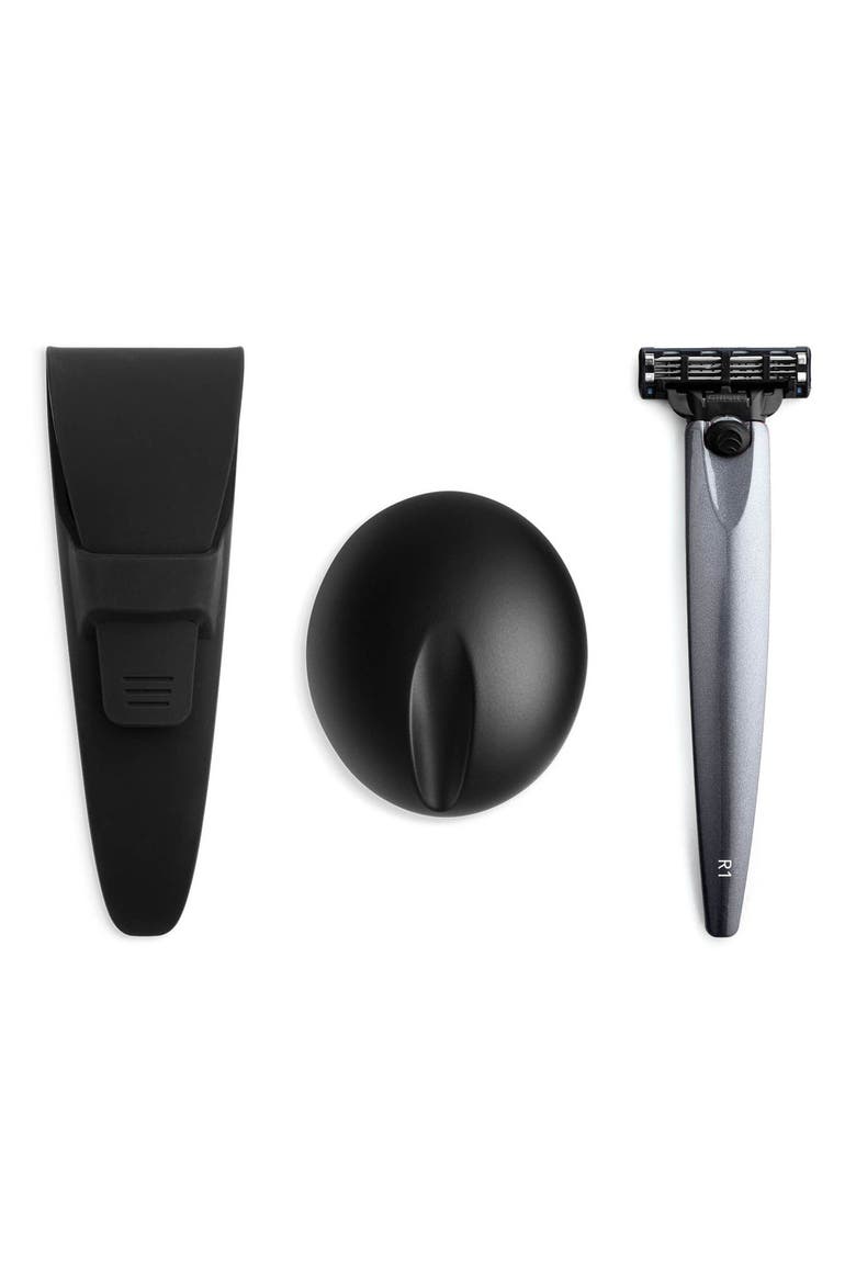 R1 Triple Razor, Razor Stand & Case Set, Alternate, color, GRAPHITE
