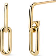 Ana Luisa Solid Yellow Gold - Oval Links Drop Earrings