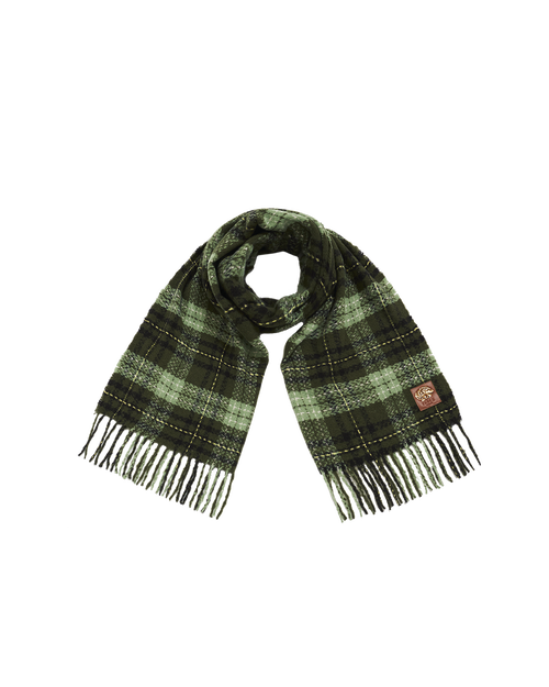 Fable England Cathy Green Boucle Scarf In Green