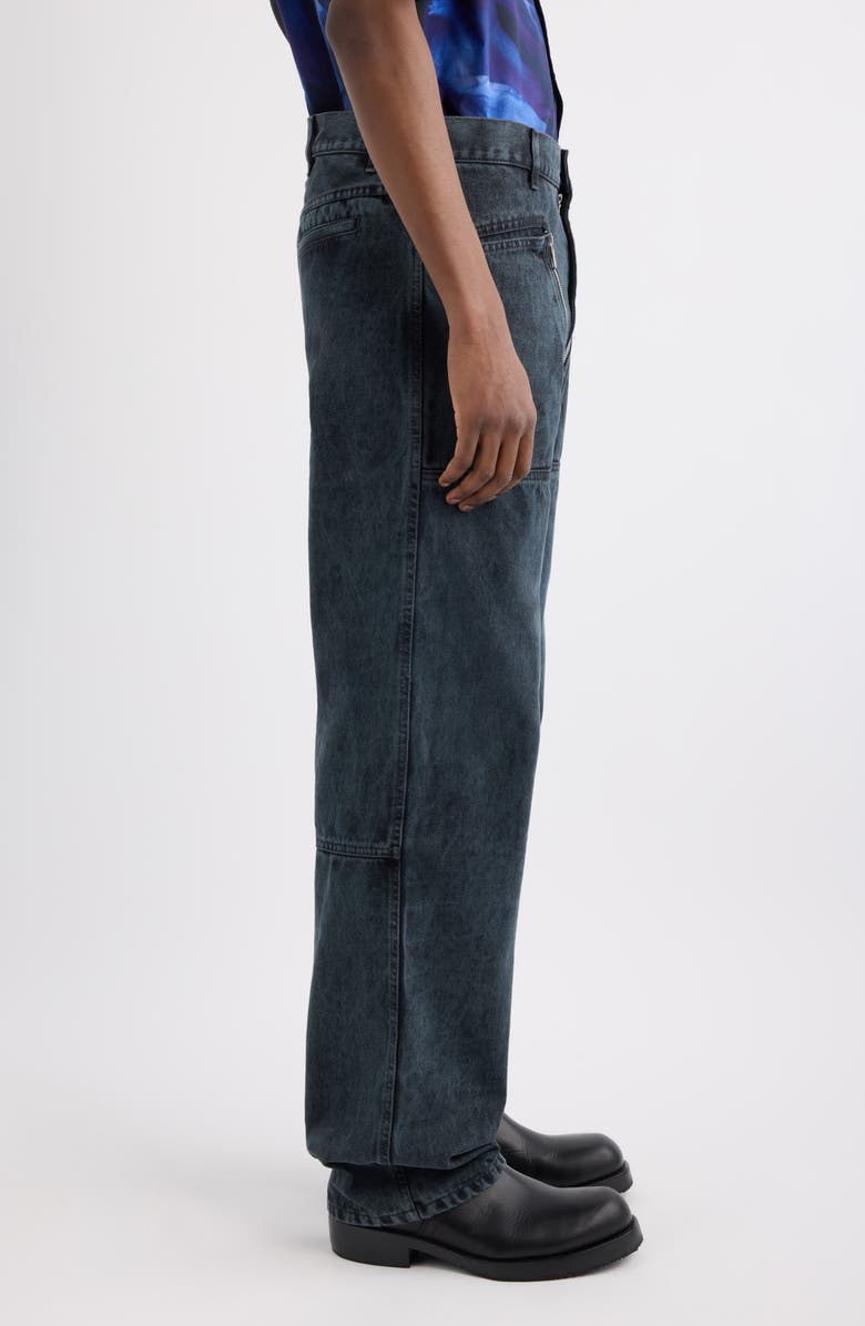 Dries Van Noten Pexior Zip Detail Jeans, Alternate, color, Petrol