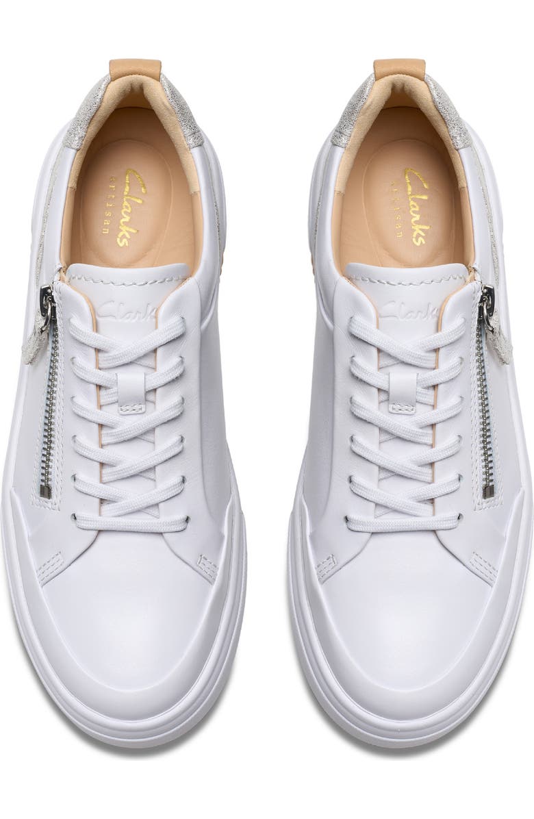Clarks<sup>®</sup> Hollyhock Zip Platform Sneaker, Alternate, color, White/ Silver