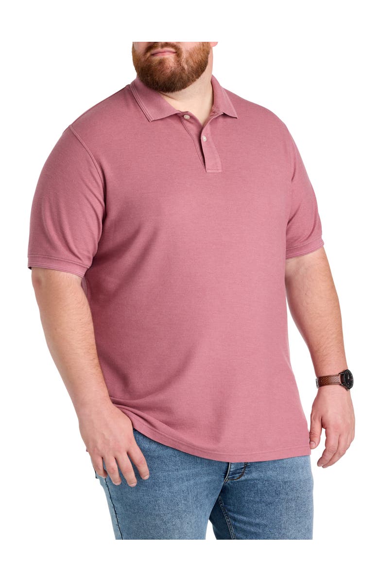 True Nation by DXL Big & Tall Garment-Dyed Polo Shirt, Main, color, Rose Brown