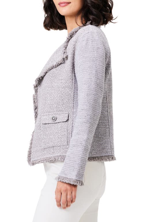 Nic + Zoe Fringe Tweed Jacket In Sand