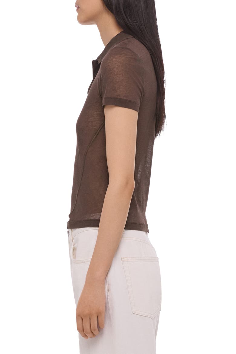 Zerosca Sheer Modal Twisted Polo, Alternate, color, BISTRE