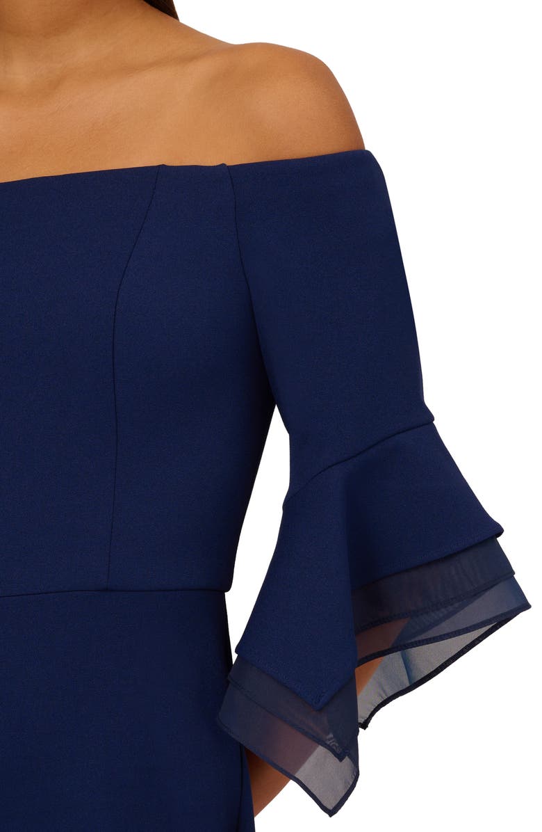 Adrianna Papell Off the Shoulder Organza Crepe Jumpsuit, Alternate, color,