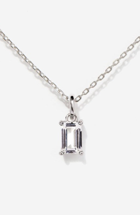 Silver Birthstone Necklace