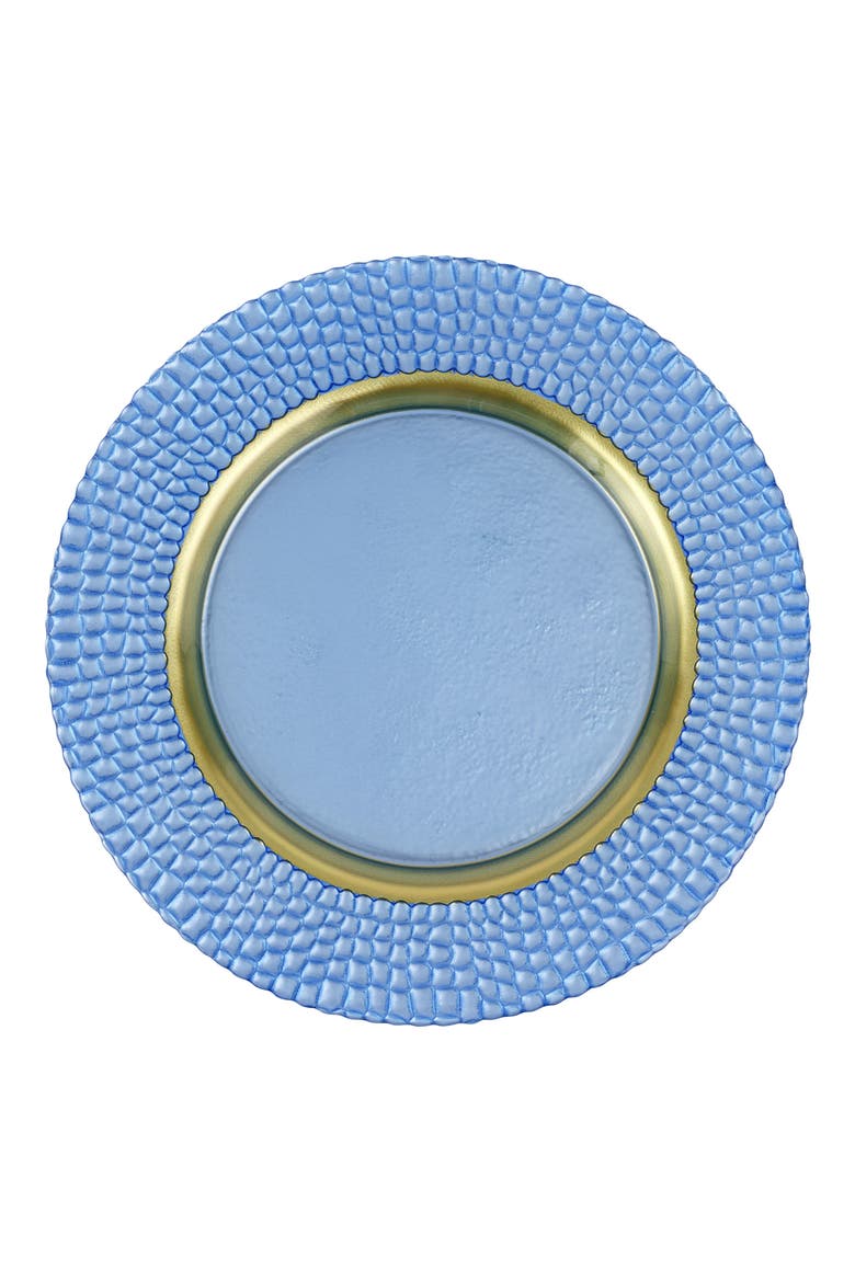 Pelli Glass Charger Plate, Main, color, BLUE